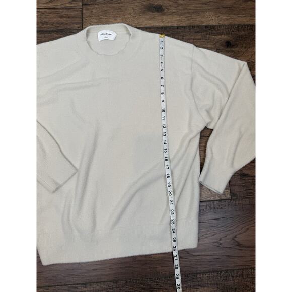 Aritzia Wilfred Free Cream Long Sleeve Crewneck Fuzzy Oversized Sweater Sz L - Picture 5 of 5